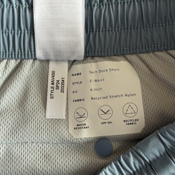 J Crew Tech Dock Shorts Mens M Blue 6" Inseam Drawstring Casual Preppy Golf Blue - Picture 9 of 12